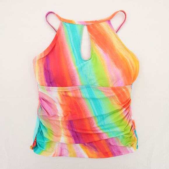 Bleu Rod Beattie Splash Out Tankini Top High Neck Keyhole Multicolor Size 8 NWT - Picture 2 of 13